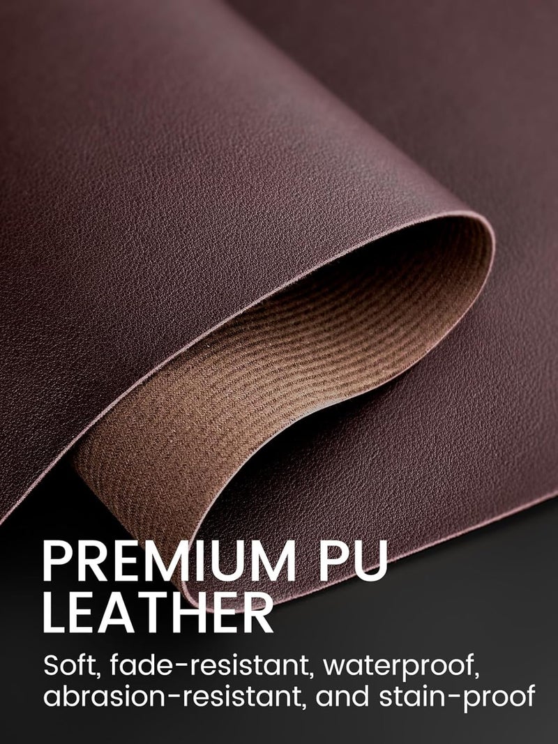 BELOVING Nail Art Table Mat, (MAT ONLY) Foldable Nail Arm Hand Rest Mat for Nail Tech, Soft Microfiber PU Leather Nail Desk Mat for Manicure Pillow, Nail Polish Desk Pad for Nail Tech Must Haves - Dark Brown - Image 3